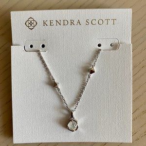 Brand New Kendra Scott Nola Pendant Necklace - Silver Opal